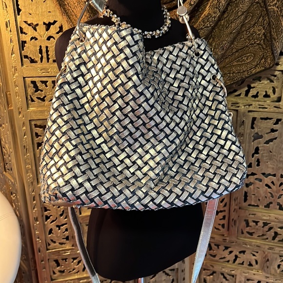 Beautiful bag blue silver stones and gold - Picture 4 of 5